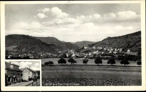 Ak Fischbach an der Nahe Rheinland Pfalz, Gesamtansicht, Straßenpartie