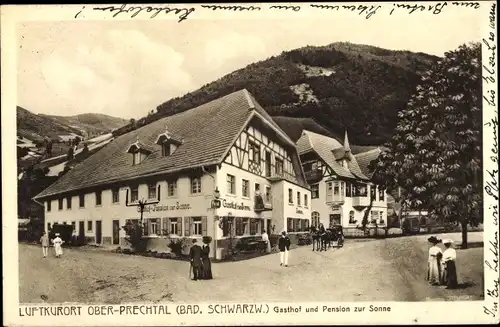 Ak Oberprechtal Elzach im Schwarzwald, Blick auf den Gasthof zur Sonne