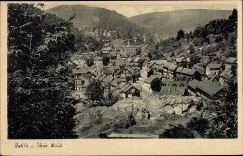 Ak Ruhla in Thüringen, Durchblick zum Ort