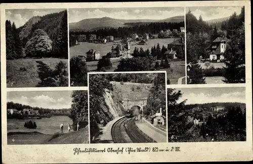 Ak Oberhof im Thüringer Wald, Teilansicht, Räuberstein im Silbergraben, Erholungsheim Glückauf