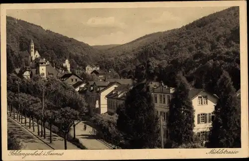 Ak Schlangenbad im Taunus Hessen, Mühlstraße