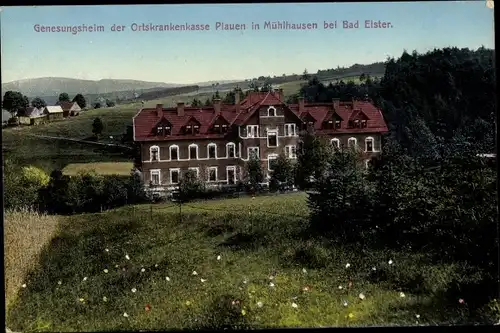 Ak  Mühlhausen Bad Elster Vogtland, Genesungsheim der Ortskrankenkasse Plauen