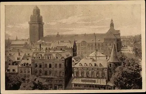 Ak Plauen im Vogtland, Blick auf das Rathaus