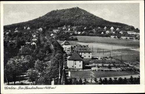 Ak Görlitz in Sachsen, Landeskrone, Teilansicht, Straßenpartie, Wohngebiet