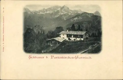 Ak Eckbauer Garmisch Partenkirchen in Oberbayern, Berggasthof, Panorama