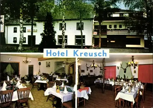 Ak Amel Wallonien Lüttich, Hotel Kreusch, Innenansicht