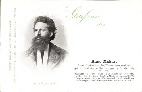 Ak Hans Makart, Maler, Professor an der Wiener Kunstakademie, Portrait