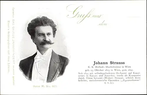 Ak Johann Strauss, Komponist, Musikdirektor in Wien