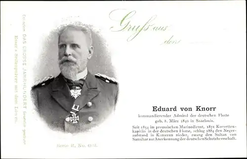 Ak Eduard von Knorr, Admiral der deutschen Flotte