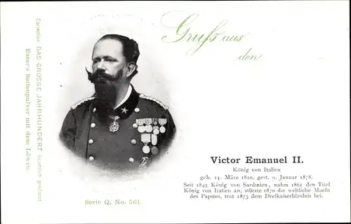 Ak König Victor Emanuel II. von Italien