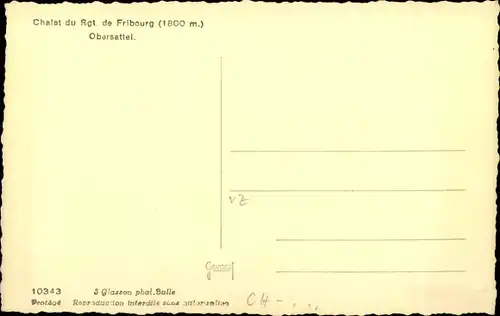 Ak Fribourg Freiburg Stadt Schweiz, Chalet Obersattel