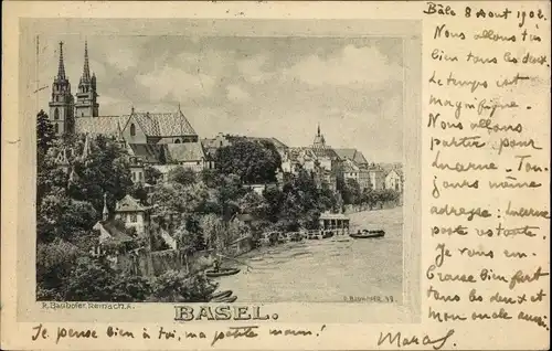 Ak Bâle Basel Stadt Schweiz, Stadtansicht