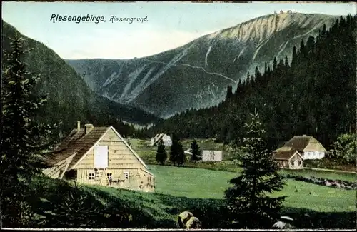 Ak Pec pod Sněžkou Petzer Riesengebirge Reg Königgratz, Riesengrund, Obří důl