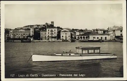 Ak Desenzano del Garda Lombardia, Panorama del Lago, Boot