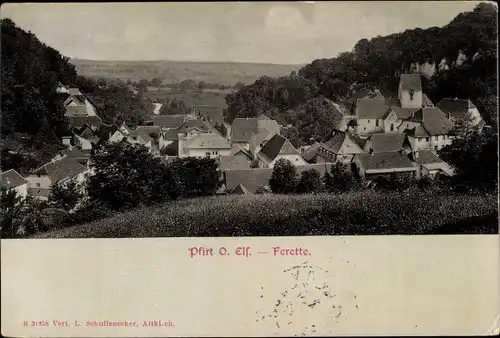 Ak Ferrette Pfirt Elsass Haut Rhin, Blick auf den Ort