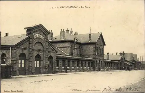 Ak Blanc Misseron Quiévrechain Nord, La Gare, Bahnhof