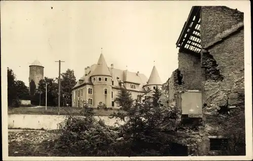 Foto Ak Blamont Lothringen Meurthe et Moselle, Schloss, Hausruine, Kriegszerstörungen, I WK