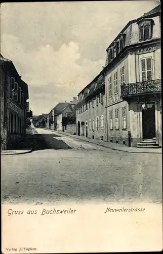 Ak Bouxwiller Buchsweiler Elsass Bas Rhin, Neuweilerstraße, Restaurant