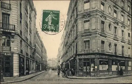 Ak Paris XVI, Rue Duban, J. Rieutord Brasserie Bar