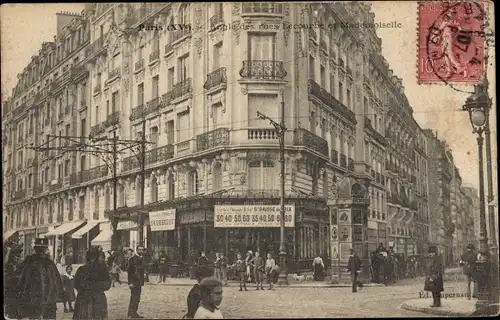 Ak Paris XV, Angle des Rues Lecourbe et Mademoiselle, Polizist, Passanten