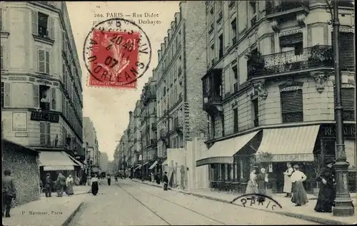 Ak Paris XIV., Rue Didot, prise de la Villa Deshayes