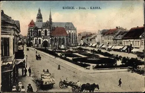 Ak Košice Kassa Kaschau Slowakei, Dom, Pferdefuhrwerke