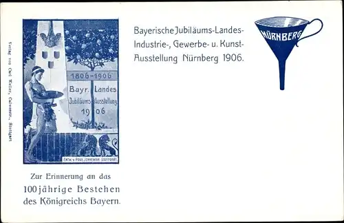Ganzsachen Ak Nürnberg in Mittelfranken Bayern, Bayerische Jubiläums Landes Ausstellung 1906