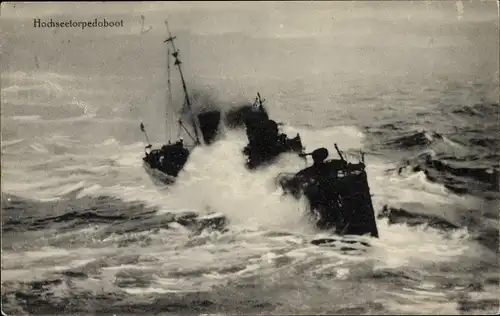 Ak Deutsches Kriegsschiff, Hochseetorpedoboot, Kaiserliche Marine