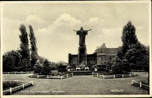 Ak Heerlen Limburg, Heilig Hartmonument Temsplein