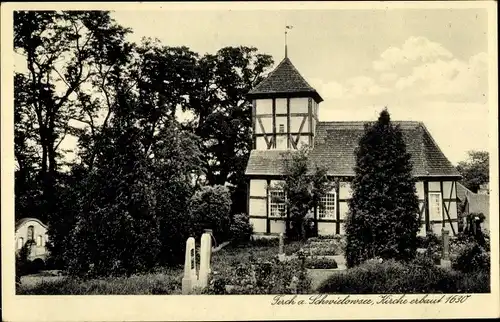 Ak Ferch am Schwielowsee, Kirche, Friedhof