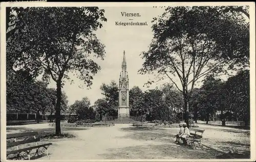 Ak Viersen in Nordrhein Westfalen, Kriegerdenkmal, Parkpartie