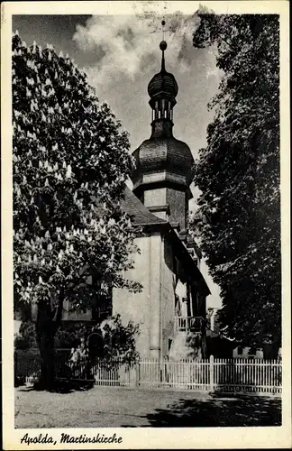 Ak Apolda im Weimarer Land Thüringen, Partie an der Martinskirche