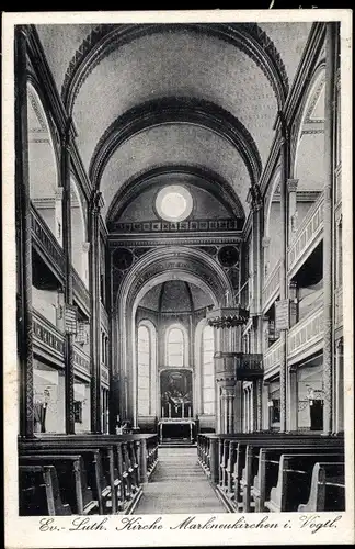 Ak Markneukirchen im Vogtland Sachsen, Ev. Luth. Kirche, Innenansicht