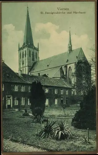 Ak Viersen in Nordrhein Westfalen, St. Remigiuskirche und Pfarrhaus