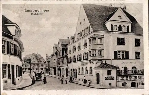 Ak Donaueschingen im Schwarzwald, Karlstraße, Restaurant Schmiede