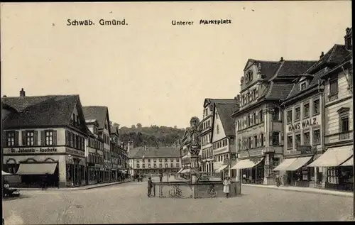 Ak Schwäbisch Gmünd in Württemberg, Unterer Marktplatz