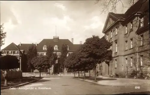 Ak Zeitz im Burgenlandkreis, Amtsgericht, Kreishaus