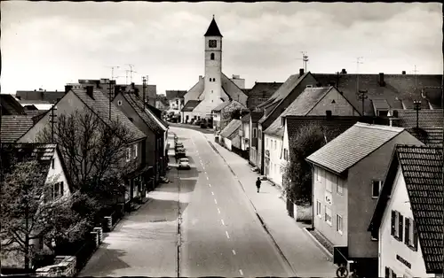 Ak Manching an der Donau Oberbayern, Straßenpartie zur Kirche