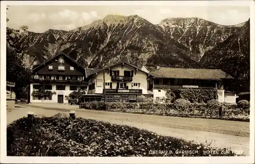 Ak Oberau in Oberbayern, Hotel zur Post