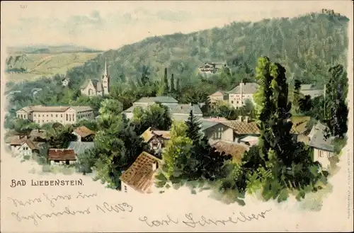 Litho Bad Liebenstein im Thüringer Wald, Teilansicht