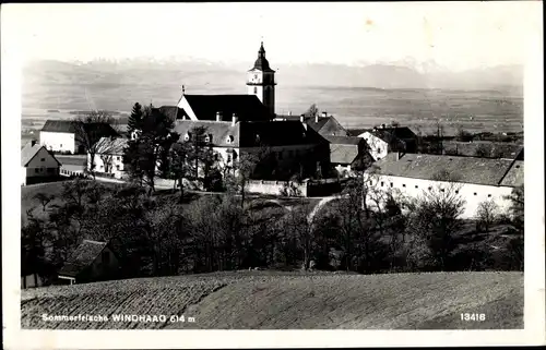 Foto Ak Windhaag bei Perg Oberösterreich, Teilansicht mit Kirche