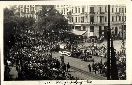 Foto Ak Wien, X. Deutsches Bundes-Sängerfest, Festzug