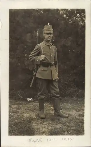 Foto Ak Deutscher Soldat in Uniform, Telegrafen Batl.