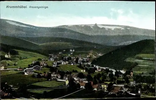 Ak Karpacz Krummhübel im Riesengebirge Schlesien, Panoramablick