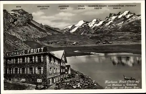 Ak Melchsee Frutt Kerns Kanton Obwalden, Kurhaus mit Melchsee und Titliskette