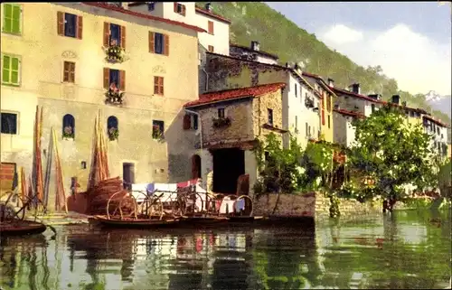 Ak Gandria Lago di Lugano Kanton Tessin Schweiz, Uferpartie