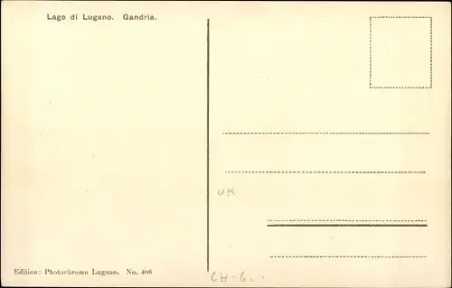 Ak Gandria Lago di Lugano Kanton Tessin Schweiz, Uferpartie