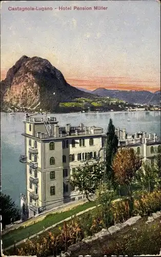 Ak Castagnola Cassarate Lugano Kt Tessin, Hotel Pension Müller