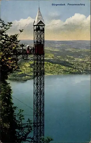 Ak Bürgenstock Kanton Nidwalden, Personenaufzug