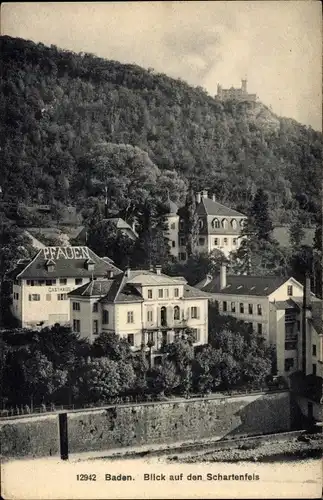 Ak Baden Kt. Aargau Schweiz, Schartenfels, Hotel Pfauen